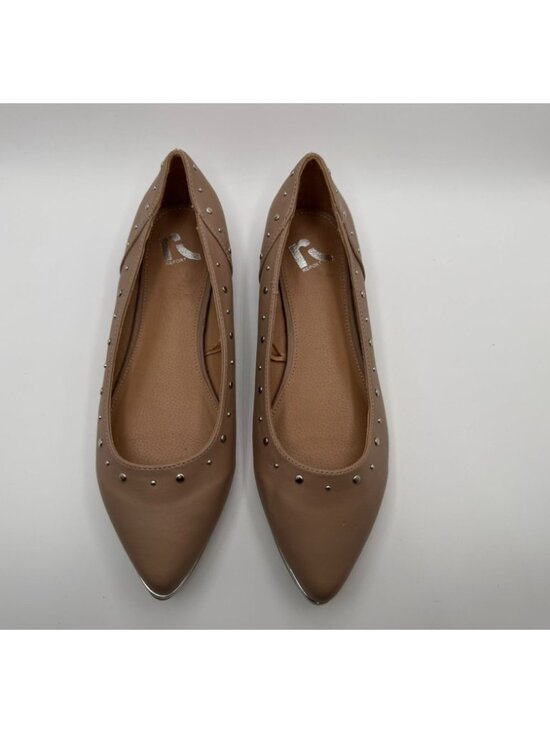 Rockport Tomatillo Ballet Flats Women Size 10W Tan Studded Pointed Toe Shoes - Picture 3 of 16